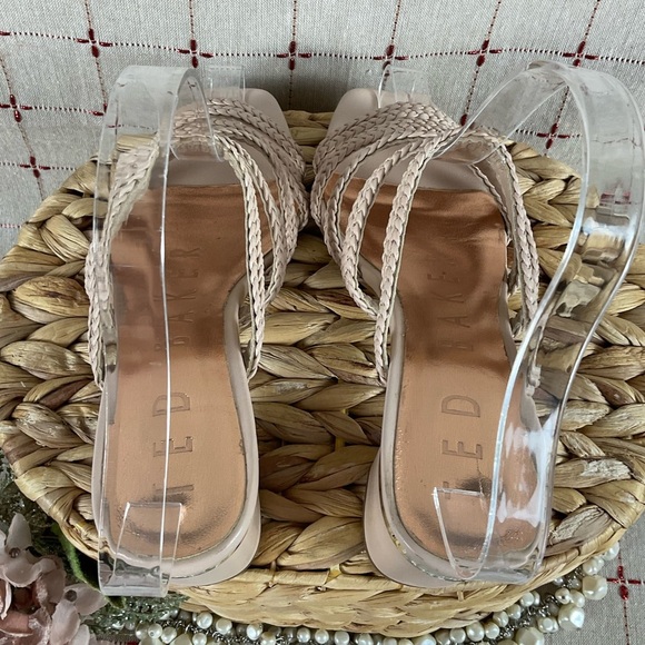 TED BAKER London “Emmalii” Strappy Slide Sandal Nude Pink Leather Braided Sz 7 - Picture 4 of 10